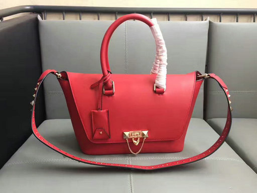 2017 F/W Valentino Demilune Small Double Handle Bag in Red Leather