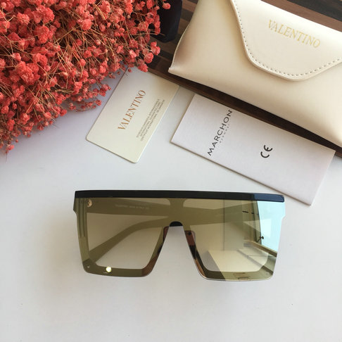 2018 Valentino Oversize Square Metal Sunglasses
