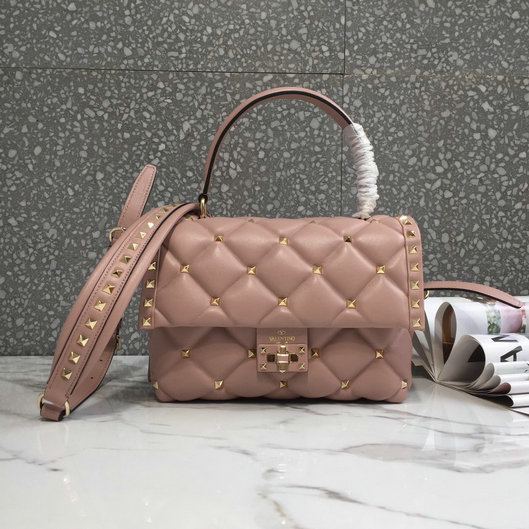 2018 S/S Valentino Candystud Single Handle Bag in nude lambskin leather - Click Image to Close