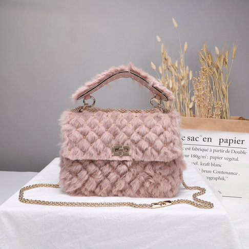 2018 Valentino Medium Mink Rockstud Spike Bag in Light Pink