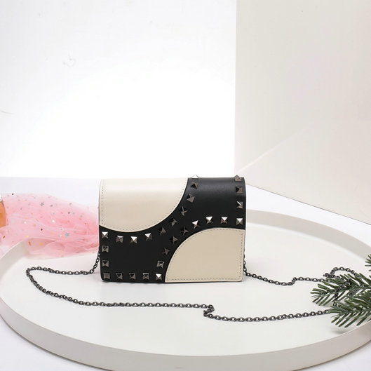 2019 Valentino Mini Chain Bag in Bicolor Leather