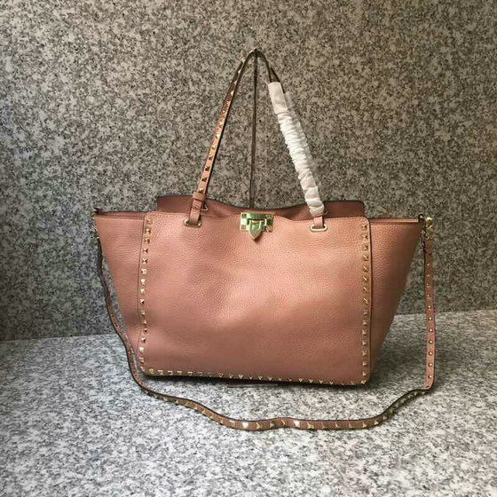 2019 Valentino Rockstud Tote Bag in Grainy Leather