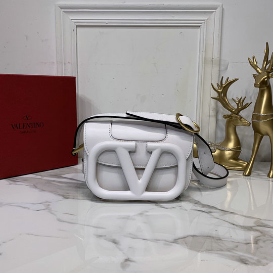 2020 Valentino Supervee Small Shoulder Bag in White Leather