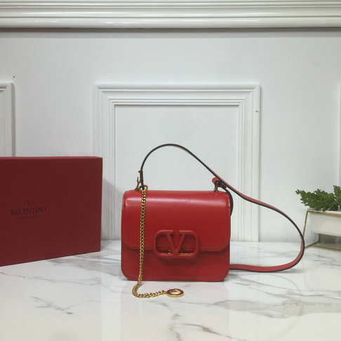 2019 Valentino Small VSLING Shoulder Bag in Red Leather