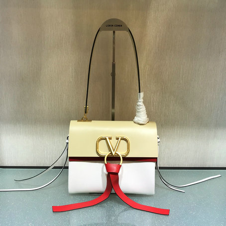 2019 Valentino Small Vring Shoulder Bag in Bicolor Leather - Click Image to Close