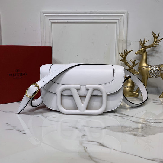 2020 Valentino Supervee Crossbody Bag with leather-covered logo