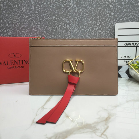 2019 Valentino VLOGO Pouch in Calfskin Leather