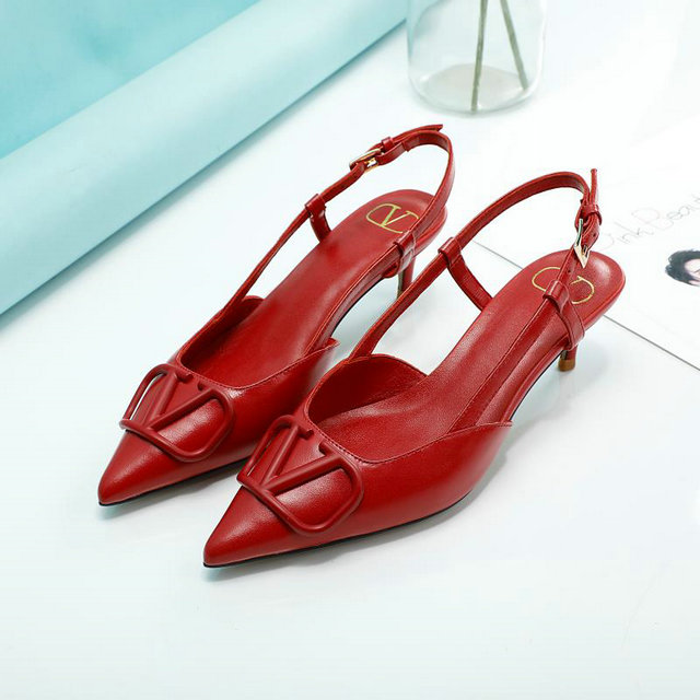 2020 Valentino VLogo Signature Slingback Pump in Red Calfskin Leather