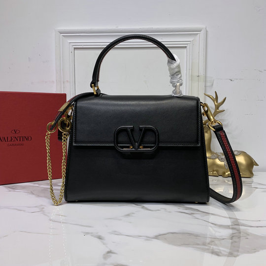 2020 Valentino Small Vsling Handbag in Black Smooth Calfskin Leather