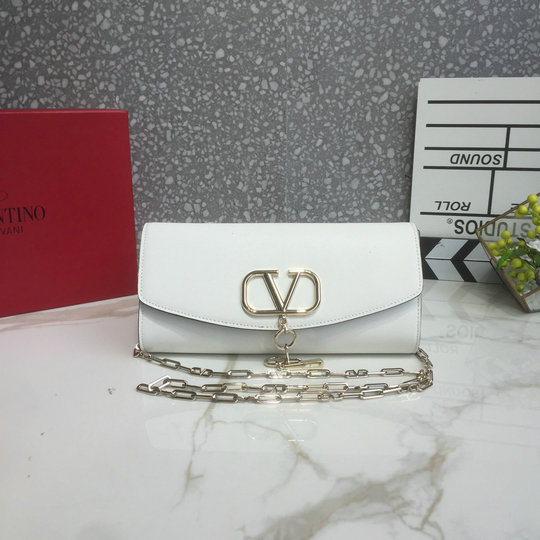 2020 Valentino Vcase Chain Bag in White Leather