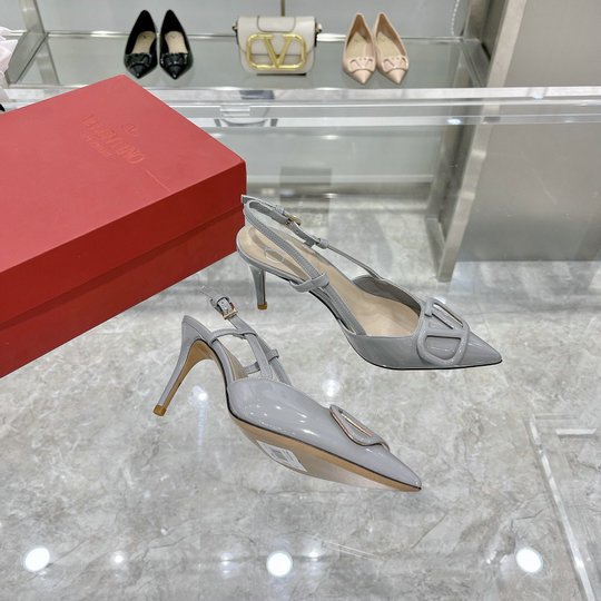 2021 Valentino VLogo Signature Slingback Pump 80mm in Patent Leather