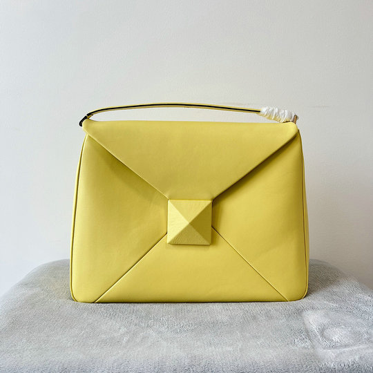 2022 Valentino One Stud Maxi Hobo Bag in yellow nappa leather