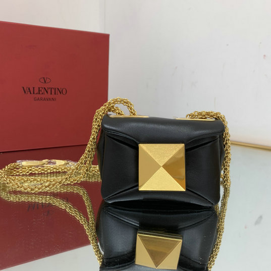 2022 Valentino One Stud Micro Bag in Black Nappa
