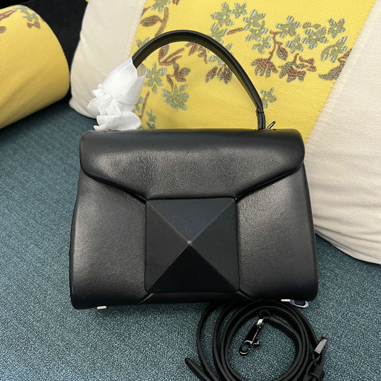 2022 Valentino Mini One Stud Handbag in Black Nappa Leather