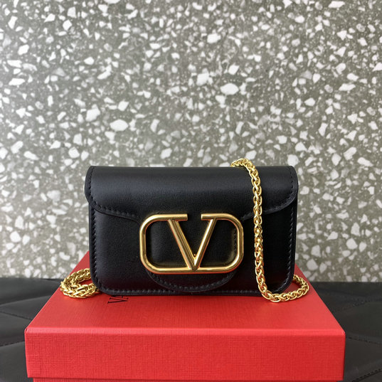 2023 Valentino Micro Locò Bag in black calfskin leather