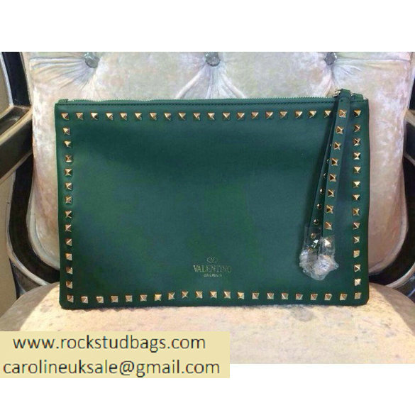 Valentino 2014 fall winter rockstud clutch in green - Click Image to Close
