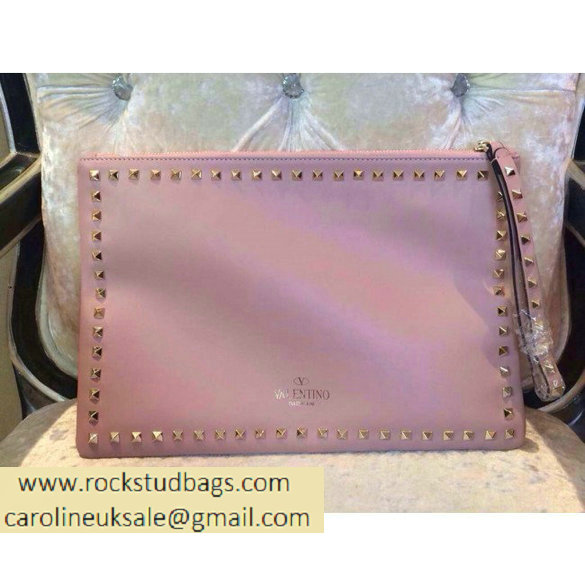 Valentino 2014 fall winter rockstud clutch in pink - Click Image to Close