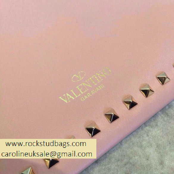 Valentino 2014 fall winter rockstud clutch in pink