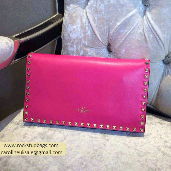 Valentino Rockstud Clutch in rose red - Click Image to Close