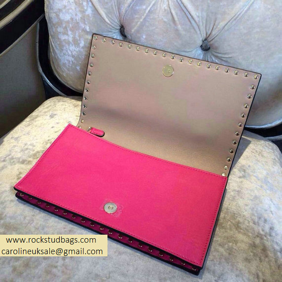 Valentino Rockstud Clutch in rose red - Click Image to Close