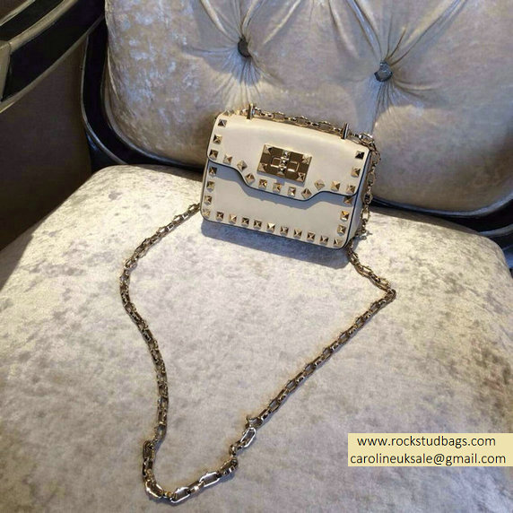 Valentino Rockstud chain shoulder bag White