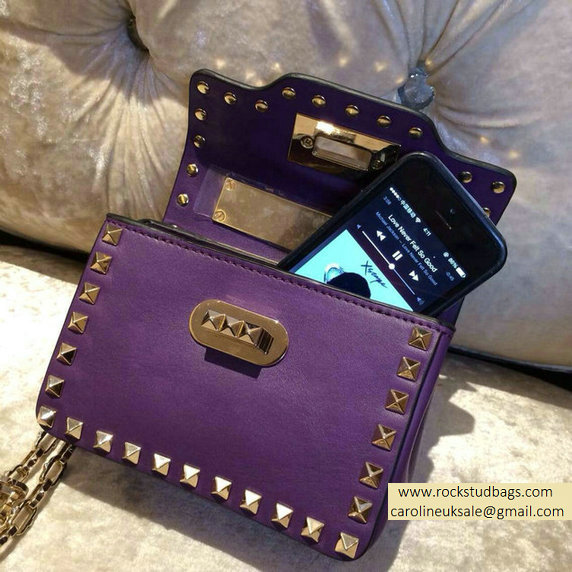 Valentino Rockstud chain shoulder bag Violet