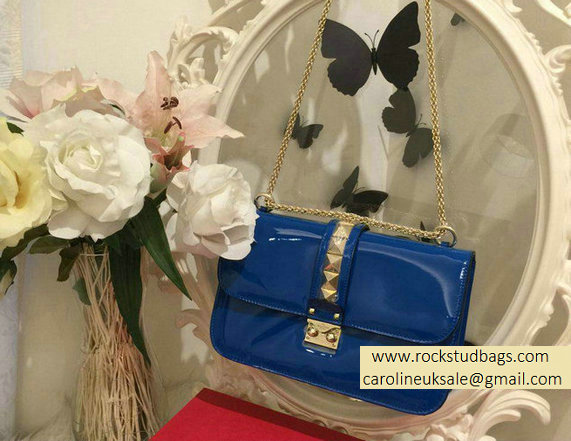 Valentino Royal Blue Rockstud Flap Medium Bag