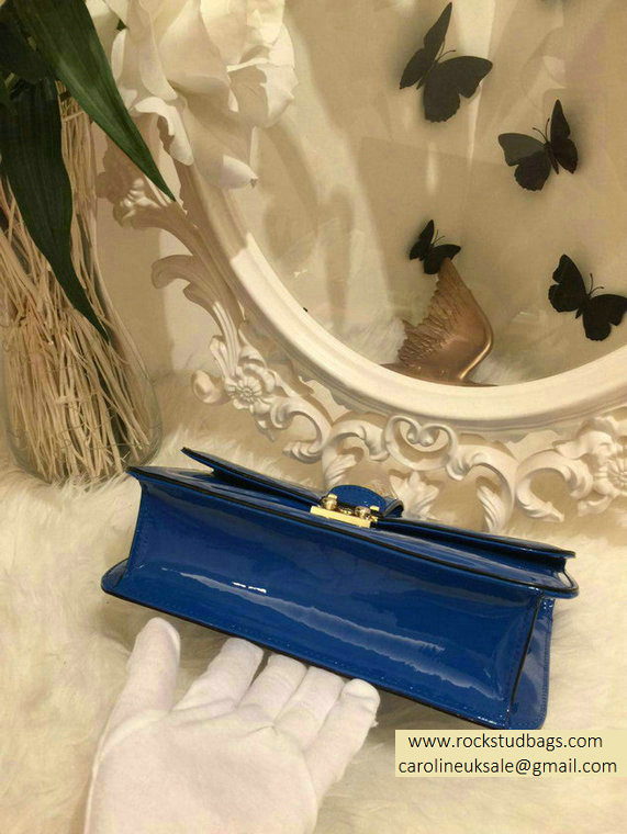 Valentino Royal Blue Rockstud Flap Medium Bag