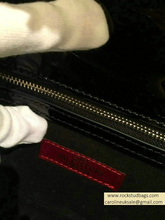 Valentino Black Rockstud Flap Medium Bag