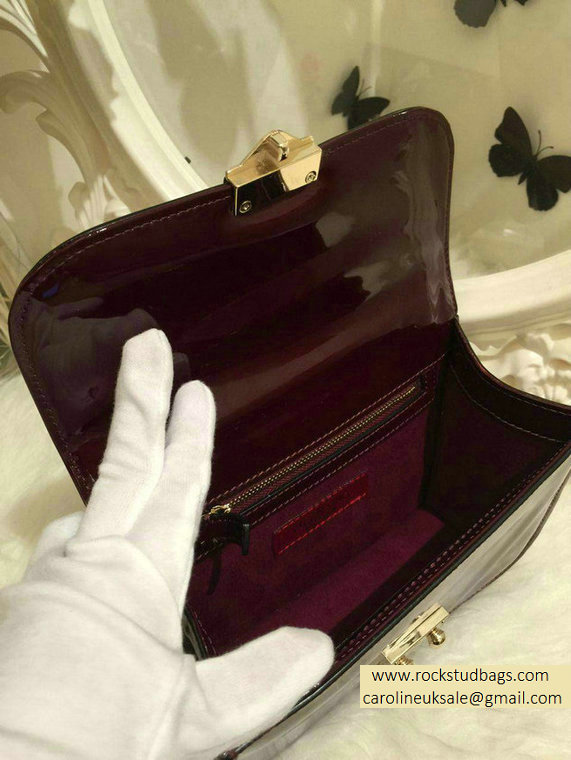 Valentino Burgundy Rockstud Flap small Bag