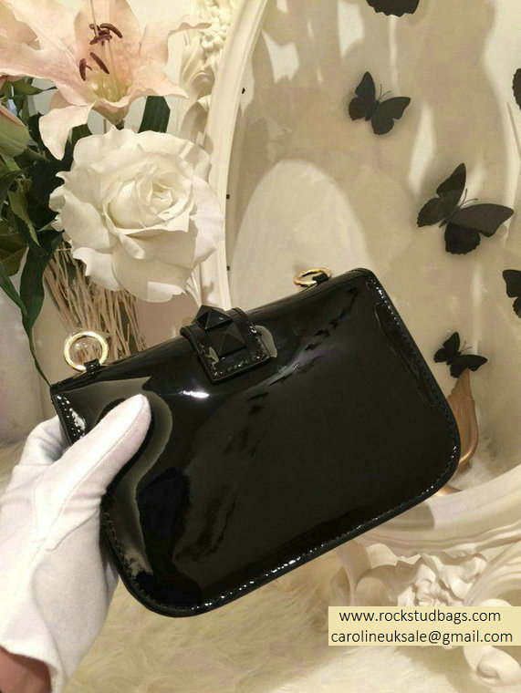 Valentino Black Rockstud Flap small Bag with black hardware