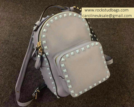 Valentino Grey Rockstud Small Backpack(Grey Rivet)