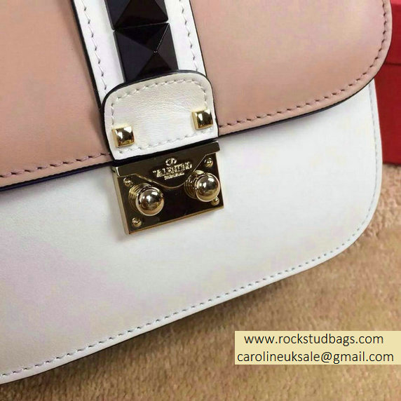 Valentino Psychedelic Rockstud Lock Shoulder Bag Pink/White Cruise 2015 - Click Image to Close