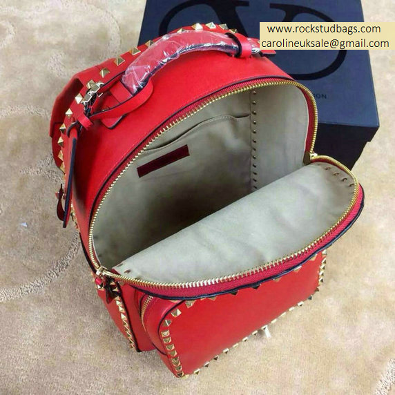 2015 Valentino Garavani Rockstud Medium Backpack in Red - Click Image to Close