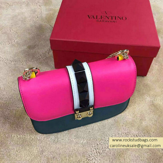 Valentino Small Chain Shoulder Bag in Multicolor Rosy 2015