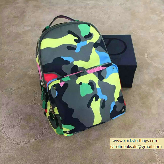 Valentino Garavani Medium Backpack in Psychedelic Camouflage Nylon 2015 - Click Image to Close