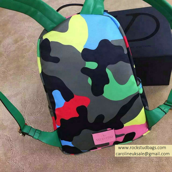 Valentino Garavani Large Backpack in Psychedelic Camouflage Nylon 2015 - Click Image to Close