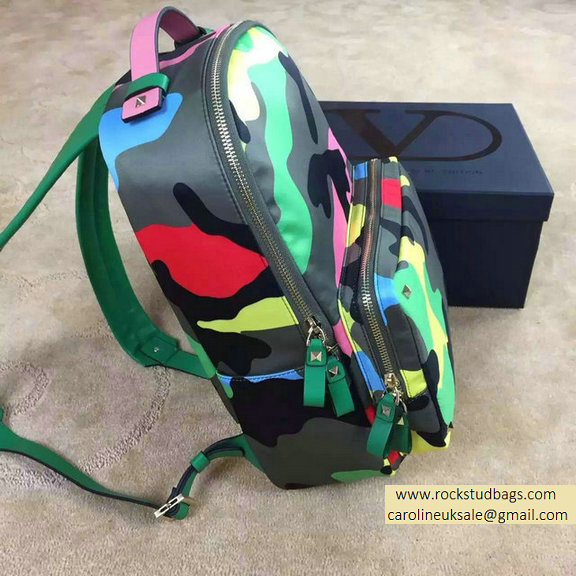 Valentino Garavani Large Backpack in Psychedelic Camouflage Nylon 2015 - Click Image to Close