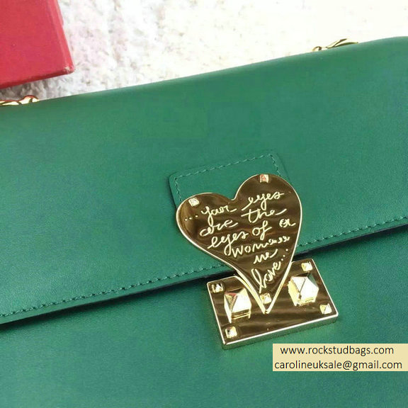 Valentino Garavani "L'AMOUR" Shoulder Bag in Dark Green 2015 - Click Image to Close