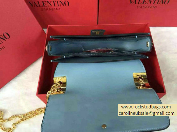 Valentino Chain Shoulder Bag in Baby Blue Calfskin 2015 - Click Image to Close