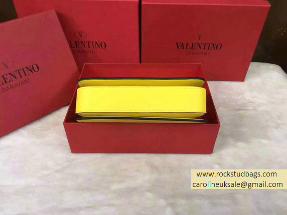 Valentino Chain Shoulder Bag in Yellow Calfskin 2015