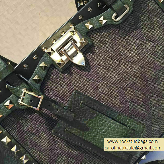 Valentino Green Viva Valentino Rockstud Medium Tote Bag 2015