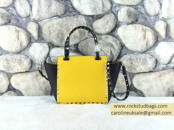 Valentino Mini Rockstud Two-tone Tote 2015 Yellow/Black