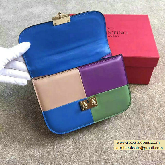 Valentino Multicolor Small Chain Shoulder Bag Pink/Purple/Blue/Green