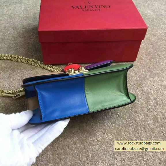 Valentino Multicolor Small Chain Shoulder Bag Pink/Purple/Blue/Green