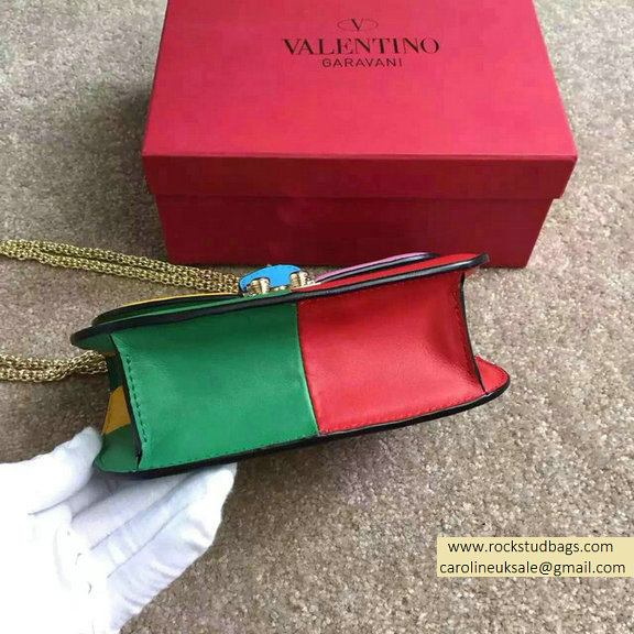 Valentino Multicolor Small Chain Shoulder Bag Yellow/Pink/Green/Red