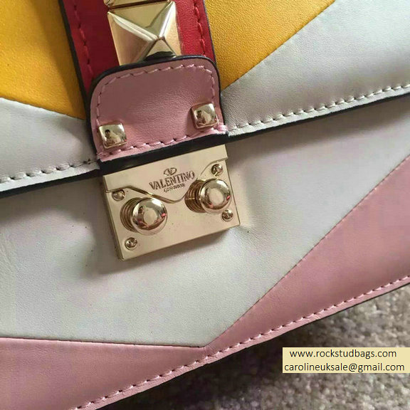 Valentino Multicolor Chain Shoulder Bag Black/White/Yellow/Pink