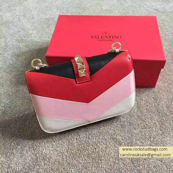 Valentino Multicolor Chain Shoulder Bag Black/White/Yellow/Pink