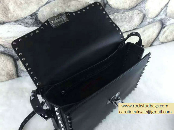 Valentino Rockstud Cross-Body Bag in All Black Calfskin - Click Image to Close