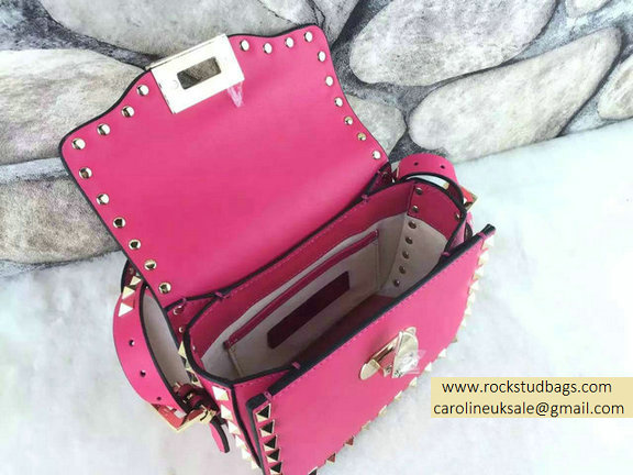Valentino Rockstud Cross-Body Bag in Rosy Calfskin
